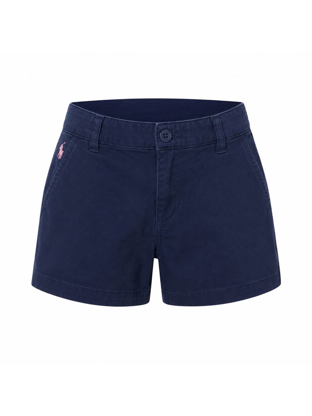 Ralph Lauren Girls Size 6 Navy Blue Shorts Pink Pony Logo Adjustable Waist